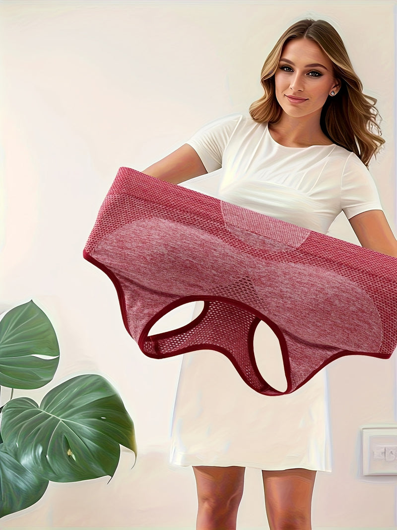 Breathable Plus Size Sports Bra Without Steel Ring, Seamless Hollow Mesh Thin Sports Yoga Bra