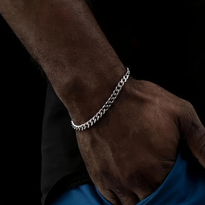 2pcs Hip Hop Stainless Steel Chain, Punk Fashion Necklace Bracelet Set for Men,  Streetwear Style, Urban Fashion, Sturdy Bracelet, Men's Necklace Set, Men's Fashion, Punk Enthusiasts