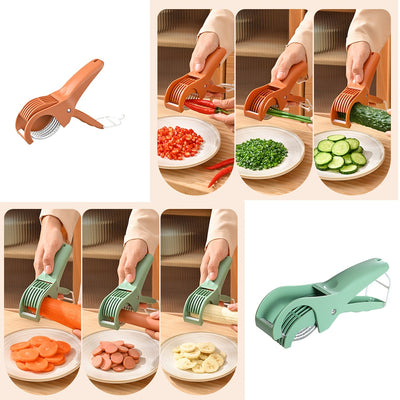 RZSYZH Multifunctional Vegetable and Fruit Slicer - Ergonomic Green Kitchen Cutter with Adjustable Blade, Durable Polypropylene for Carrots, Cucumbers, Tomatoes, and More, Vegetable Slicer And Chopper