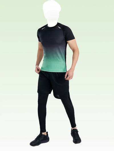 5pcs Men's Sports Set: Quick-Dry Breathable Running Jacket + Compression Long Sleeve Top, Short-Sleeved Shirt & Tight-Fitting Pants with Matching Joggers for All-Season Fitness Training and Ball Games, Jogging Suits for Men,