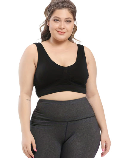 1pc, Esselegance, Sports Bra, Vest, No Rims, with Chest Pads, Mesh, Breathable, High Elasticity, Yoga, Running