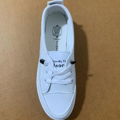 Women's Solid Color Flat Shoes, Casual Lace Up Outdoor Shoes, Lightweight Low Top Shoes