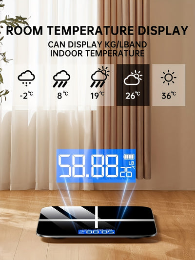 Home Bathroom Digital Weight Scale - High Precision Weighing, Maximum 179.99KG, Large LCD Display, Body Weight Scale, Battery Powered, Battery Not Included