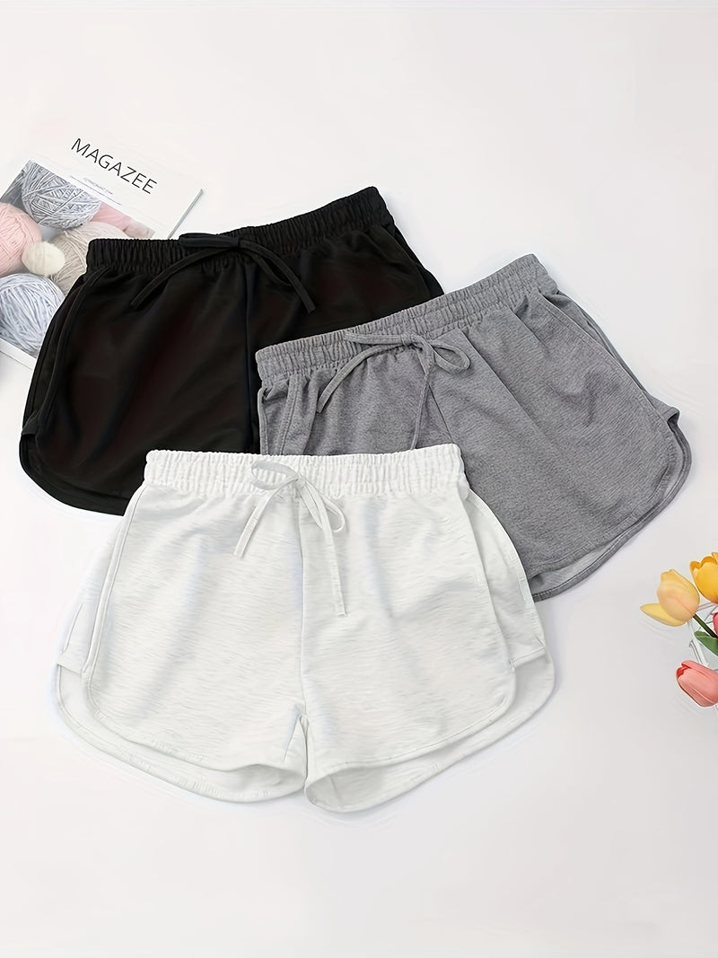 Targeted Three-piece Sports Shorts, Suitable for Yoga, Running, Fitness, Casual Sports Shorts
