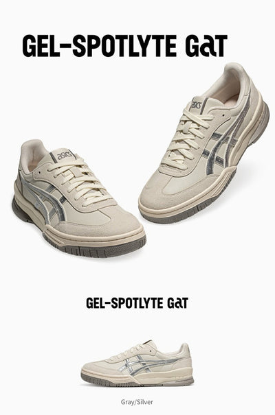 ASICS Retro Casual Sneakers for Men and Women, Comfortable Basketball Shoes GEL-SPOTLYTEGAT Grey/Silvery 1203A718-021, Sports Shoes for Men, Walking Shoes, Everyday Footwear, Unisex Fashion, Sporty Style, Lightweight Construc
