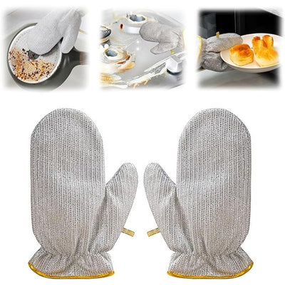 2 Pairs(4pcs) Scrubbing Wire Cleaning Cloth, Multipurpose Wire Dishwashing Rags for Wet and Dry Non-Scratch Wire Dishcloth Kitchen Cleaning Cloths for Scrubbing and Cleaning Dishes Pots Cooktops