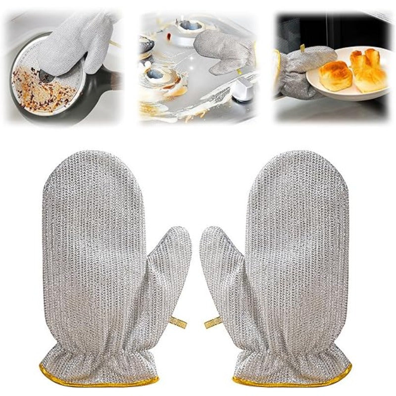 2 Pairs(4pcs) Scrubbing Wire Cleaning Cloth, Multipurpose Wire Dishwashing Rags for Wet and Dry Non-Scratch Wire Dishcloth Kitchen Cleaning Cloths for Scrubbing and Cleaning Dishes Pots Cooktops