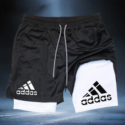 Men's Quick-Dry Athletic Gym Shorts with -Walk Design & 4-Way Stretch - Double-Layered Workout Leggings for Running,M Weightlifting, Hiking - All-Season Breathable Fitness Shorts with Drawstring Waist & Moisture-Wicking Techn