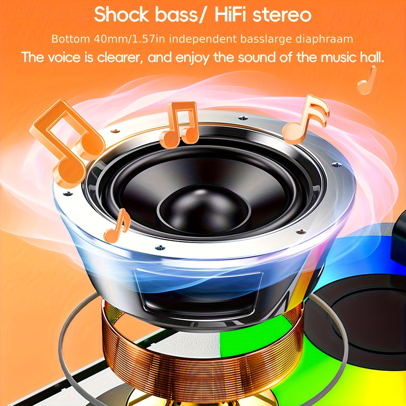 Wireless Speaker with Phone Holder, Stereo Sound, Mobile Phone Stand, Speaker with Non-Slip Base, Subwoofer Speaker - Perfect for Indoor and Outdoor Use, Desktop, Party - Ideal Gift for Family, and Friends - Suitable gifts fo