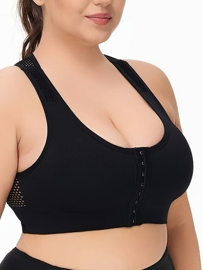New Cross-Border Plus-Size Sports Bras with Breathable Mesh, Strong Support, Wire-Free, Seamless Design, Available in a Set of Three.