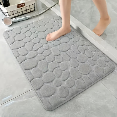1pc Anti Slip Pebble Pattern Soft Absorbent Foot Pads for Bathroom, Bedroom & Kitchen - Absorbs water and reduces slipping