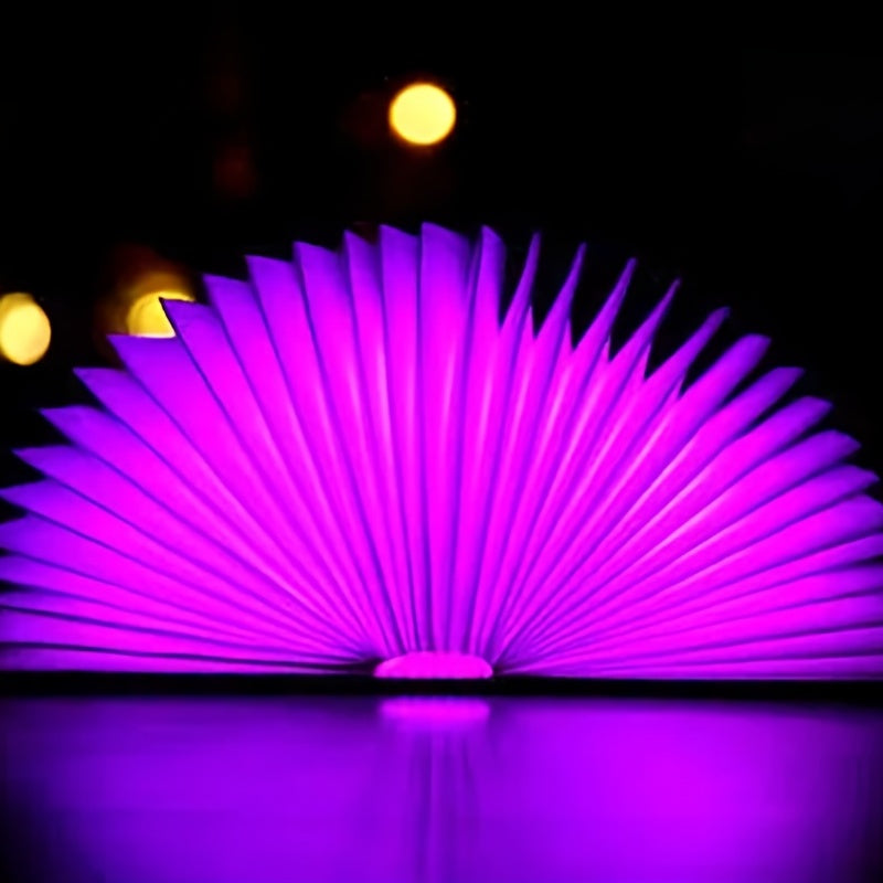 مصباح كتاب خشبي بخمسة ألوان، مصباح كتاب ليلي، مصباح كتاب قابل للطي لغرفة النوم، مصباح طاولة النوم، هدية عيد ميلاد دافئة، مصباح كتاب قابل للطي إبداعي، مصباح كتاب LED، شحن رومانسي