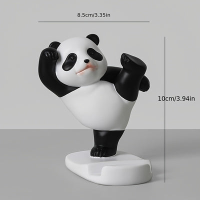 2pcs Cute Panda Phone & Tablet Stand, Adorable Desktop Mobile Holder, Decorative Novelty Accessories, Office & Home Decor, Universal Fit, 8.99cm & 10.01cm Height