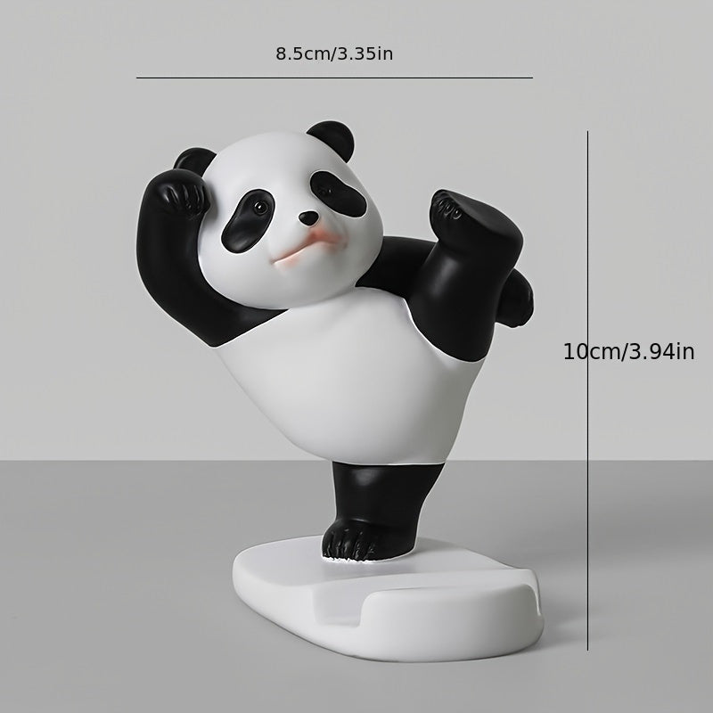 2pcs Cute Panda Phone & Tablet Stand, Adorable Desktop Mobile Holder, Decorative Novelty Accessories, Office & Home Decor, Universal Fit, 8.99cm & 10.01cm Height