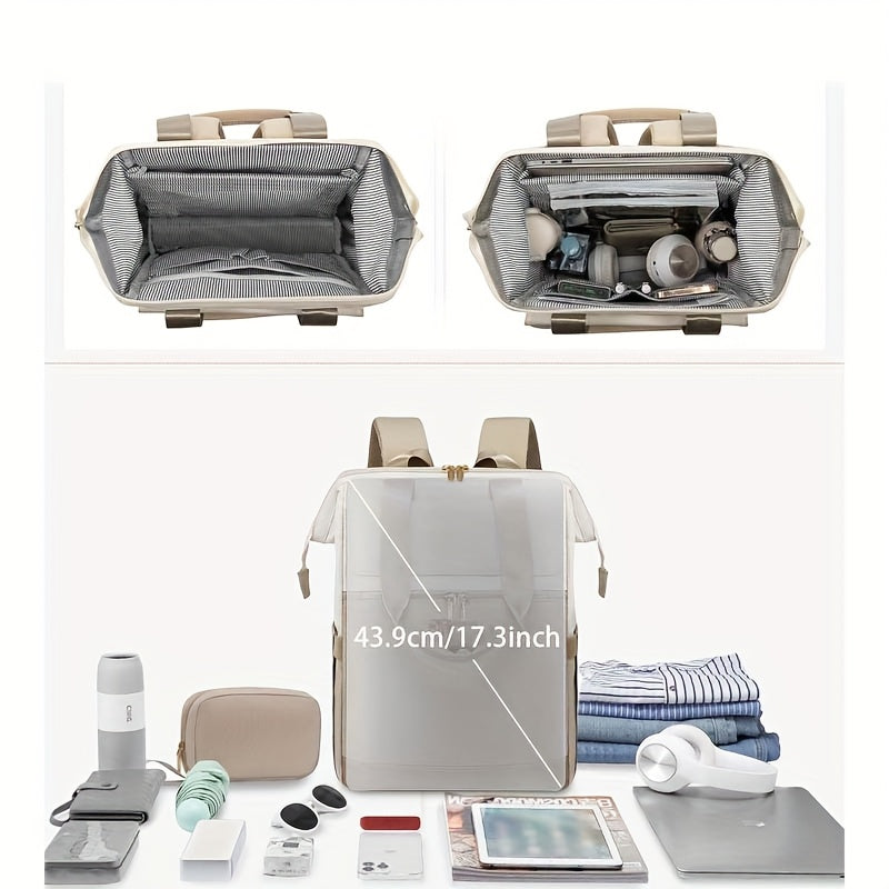 حقيبة ظهر أنيقة قابلة للتحويل للكمبيوتر المحمول للنساء - نايلون ناعم، حجرات متعددة، إغلاق بسحاب، مثالية للمدرسة والسفر والترفيه، متوفرة باللون الرمادي والوردي والأزرق والأحمر والأسود، حقيبة ظهر للمدرسة