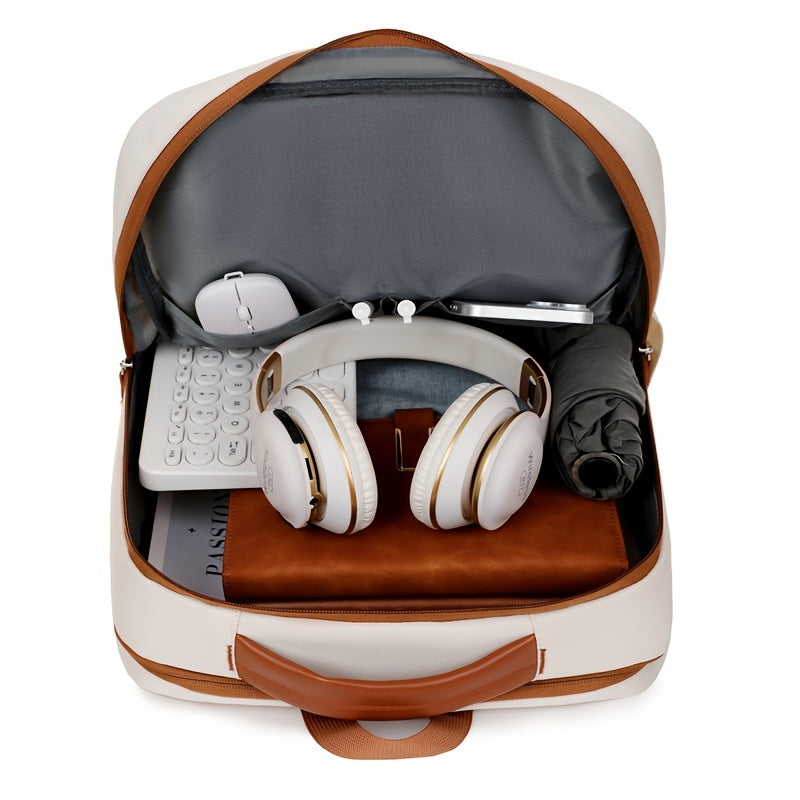 Stylish Lightweight Laptop Backpack - Adjustable Shoulder Straps, Multiple Compartments, USB Charging Port, Perfect for Commuting, School, Travel & Business, Casual Style, Polyester Lining, Secure Zipper Closure, Laptop Carry