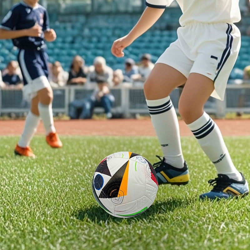 Durable No. 5 Soccer Ball - Perfect for Outdoor Training & Recreation, Ideal Gift for Teens & Adults - Red/Black, Hand-Stitched PU Material