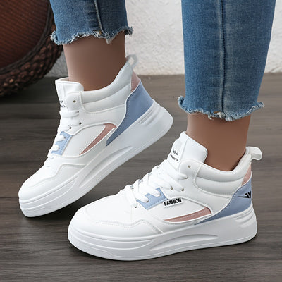 Women's High Top Skate Shoes, Casual Lace Up Outdoor Shoes, Women's Comfortable Sneakers