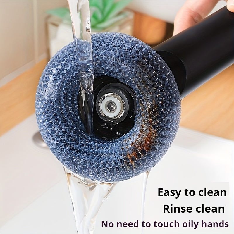 1pc Pot Brush with Handle, Cleaning Brush with Soap Dispenser, Non-Electric Plastic Kitchen Brush for Pans, And Bowls, Easy-To-Clean Steel Wool Brush for Non-Stick Pans And Stove Sink Decontamination