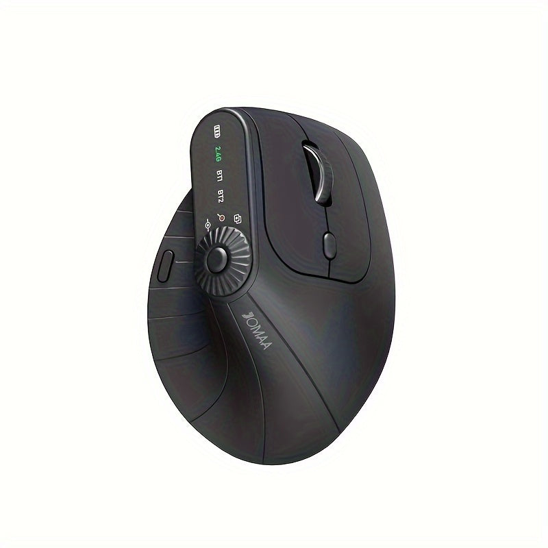 Ergonomic Mice Wireless Mouse with Function Adjustment Knob Vertical Gaming Mouse 2.4G Dual Mode Rechargeable Mouse for PC Laptop Tablet