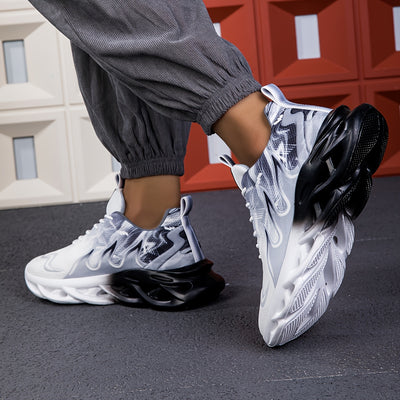 Men'S Breathable Sports Sneakers - Lightweight, Comfortable, Casual & Athletic Shoes with Lace-Up Closure, Stylish Blue & White Design, Ideal for Daily Fitness Training, Outdoor Activities, and Casual Wear, Athletic Footwear