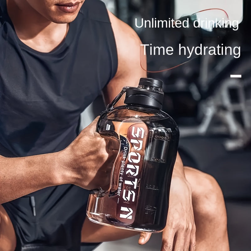 1700ml PC Portable Large Capacity Water Bottle With Scale, Suitable For Outdoor Sports, Fitness, Cycling, Gym Exercise, Gift For Men And Women