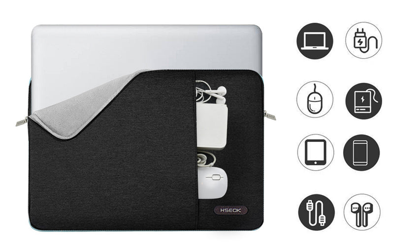 حقيبة كمبيوتر محمول فاخرة من قطعة واحدة - مقاس 13.0-15.6 بوصة مقاومة للماء، تمتص الصدمات، مضادة للخدش، مبطنة بشكل ناعم للأعمال والمدرسة والتنقل والسفر - هدية مثالية لعيد الحب والطلاب والمحترفين