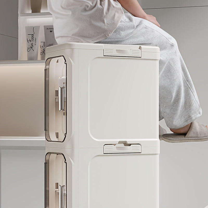 FOOYOO Slim Foldable Storage Organizer - 20.32cm Wide, Rolling Drawer for Kitchen & Bathroom, Over 3.2 Cubic Feet Capacity, Storage Drawer Units