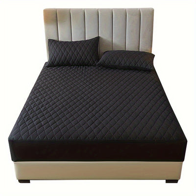2/3pcs Set of Quilted Waterproof Bed Cover in Multiple Colors, Waterproof Mattress Protector, Bed Cover And Pillowcase Set, Non-Slip Full Coverage Bed Cover.