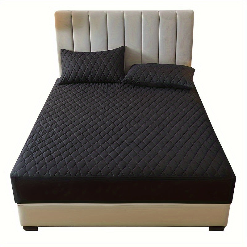 2/3pcs Set of Quilted Waterproof Bed Cover in Multiple Colors, Waterproof Mattress Protector, Bed Cover And Pillowcase Set, Non-Slip Full Coverage Bed Cover.