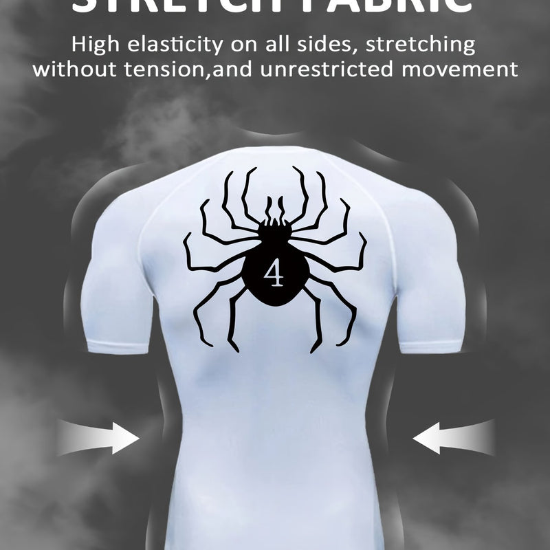 Spider Pattern Compression Shirts Men&