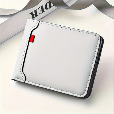 Men'S Slim Business Wallet - Minimalist Design with Multiple Card Slots, ID Window & Cash Compartment - Compact Travel Organizer - Durable Faux Leather Material - Ideal Gift for Professionals, Fathers, Husbands - Perfect for