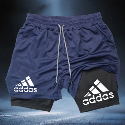 Men's Quick-Dry Athletic Gym Shorts with -Walk Design & 4-Way Stretch - Double-Layered Workout Leggings for Running,M Weightlifting, Hiking - All-Season Breathable Fitness Shorts with Drawstring Waist & Moisture-Wicking Techn