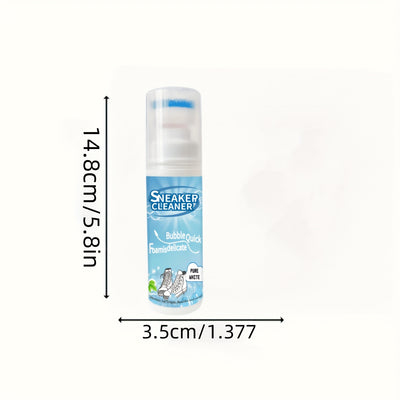 2pcs White Shoe Cleaner Set, 2.76oz Shoe Cleaning Kit with Brush, Suitable for Leather, Knit, Canvas, Faux Leather, PU, Plastic Material, Universal Use, Chemicals Included, Shoe Cleaner|Sleek Shoe Cleaner|Durable Plastic Bott