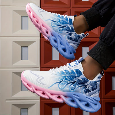 Men'S Breathable Sports Sneakers - Lightweight, Comfortable, Casual & Athletic Shoes with Lace-Up Closure, Stylish Blue & White Design, Ideal for Daily Fitness Training, Outdoor Activities, and Casual Wear, Athletic Footwear