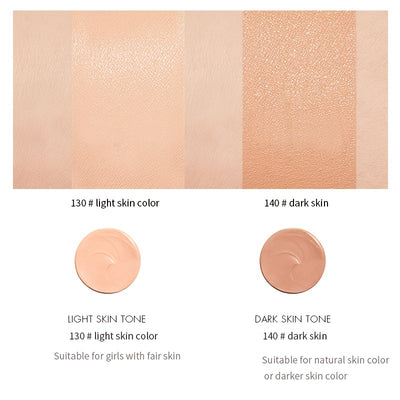 كريم إخفاء العيوب بتغطية عالية بلونين، إخفاء الهالات السوداء وعلامات حب الشباب والنمش والبقع، كريم أساس سائل مقاوم للماء يدوم طويلًا، يحتوي على سكوالين نباتي