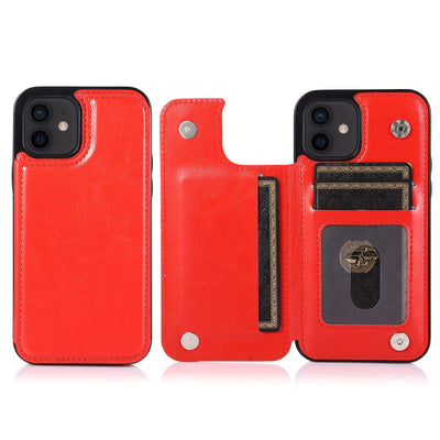 جراب iPhone قابل للطي من الجلد الصناعي عالي الجودة مع فتحات للبطاقات وحامل مقاوم للصدمات متوافق مع موديلات مختلفة بما في ذلك X XR XS Max 11 pro 12 pro 13 pro 14 15 16 SE 6 7 8 plus