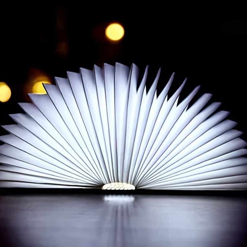 مصباح كتاب خشبي بخمسة ألوان، مصباح كتاب ليلي، مصباح كتاب قابل للطي لغرفة النوم، مصباح طاولة النوم، هدية عيد ميلاد دافئة، مصباح كتاب قابل للطي إبداعي، مصباح كتاب LED، شحن رومانسي