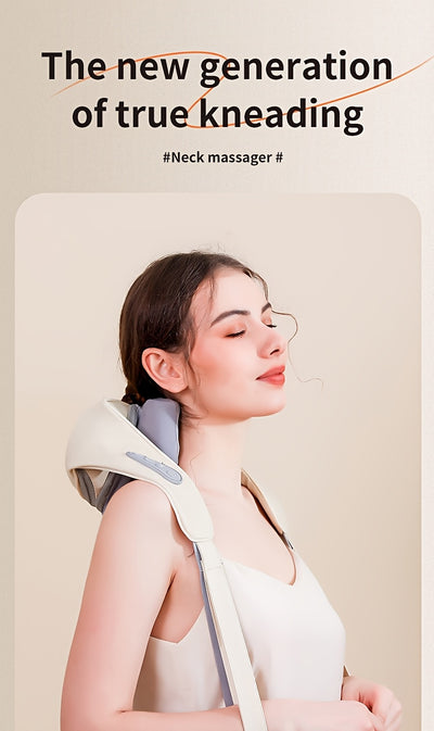 USB Rechargeable Neck Massager, Lumbar And Shoulder Massager, Automatic Cervical Kneader, Trapezius Muscle Massager.