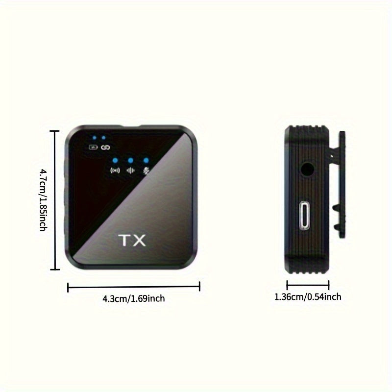 Wireless Lavalier Microphone, Intelligent Noise Reduction, Omnidirectional Capacitive, with Windproof Ball, 2-In-1 Wireless Lavalier Microphone for Recording Content, Live Streaming, Interviews, Song Recording, Video Podcasts