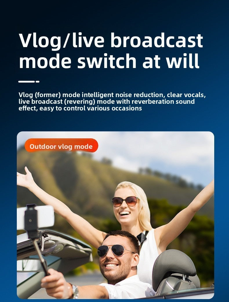 Wireless Lavalier Microphone, Intelligent Noise Reduction, Omnidirectional Capacitive, with Windproof Ball, 2-In-1 Wireless Lavalier Microphone for Recording Content, Live Streaming, Interviews, Song Recording, Video Podcasts