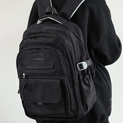 حقيبة ظهر أنيقة بيضاء على الطراز الياباني لطلاب المدارس الثانوية والجامعات - سعة كبيرة، خفيفة الوزن، حزام قابل للتعديل، إغلاق بسحاب، تصميم كاجوال، قابلة للغسل اليدوي | حقيبة ظهر بسيطة | ظهر خفيف الوزن