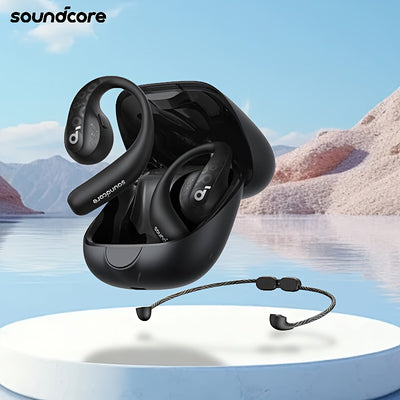 Soundcore AeroFit Pro Wireless Earbuds, Open-Ear Design for Comfortable Long-Term Wear, Strong Sound Quality, 2-in-1 Use, Built-in Microphone, 16.2mm Speakers, USB-C Charging, Ideal for Running and Outdoor Activities, Outdoor