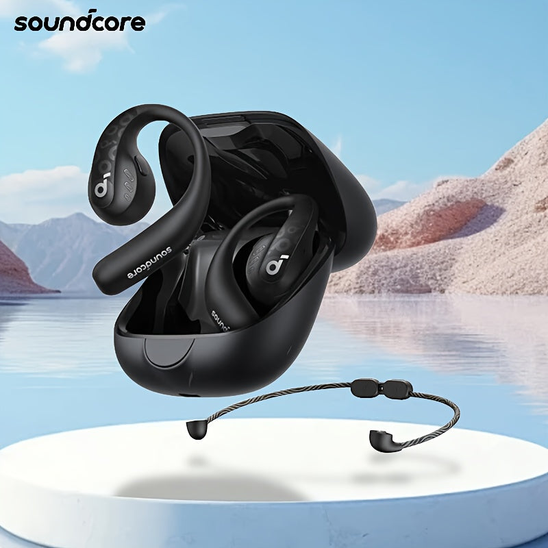 Soundcore AeroFit Pro Wireless Earbuds, Open-Ear Design for Comfortable Long-Term Wear, Strong Sound Quality, 2-in-1 Use, Built-in Microphone, 16.2mm Speakers, USB-C Charging, Ideal for Running and Outdoor Activities, Outdoor