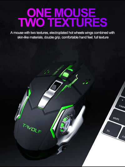 Q13 Wireless Mouse, Wireless Mouse, Rechargeable LED Silent Ultra-Thin Laptop Mouse, Stable And Smooth, Low Latency, with USB Receiver, Suitable Laptops// Computers, Gaming, Office And Entertainment