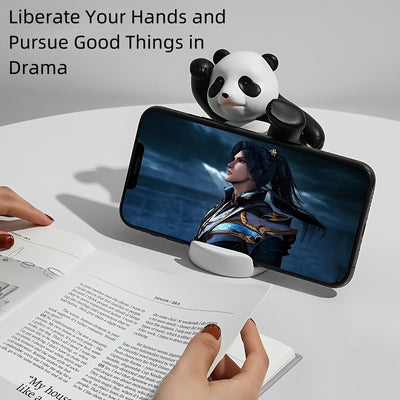 2pcs Cute Panda Phone & Tablet Stand, Adorable Desktop Mobile Holder, Decorative Novelty Accessories, Office & Home Decor, Universal Fit, 8.99cm & 10.01cm Height