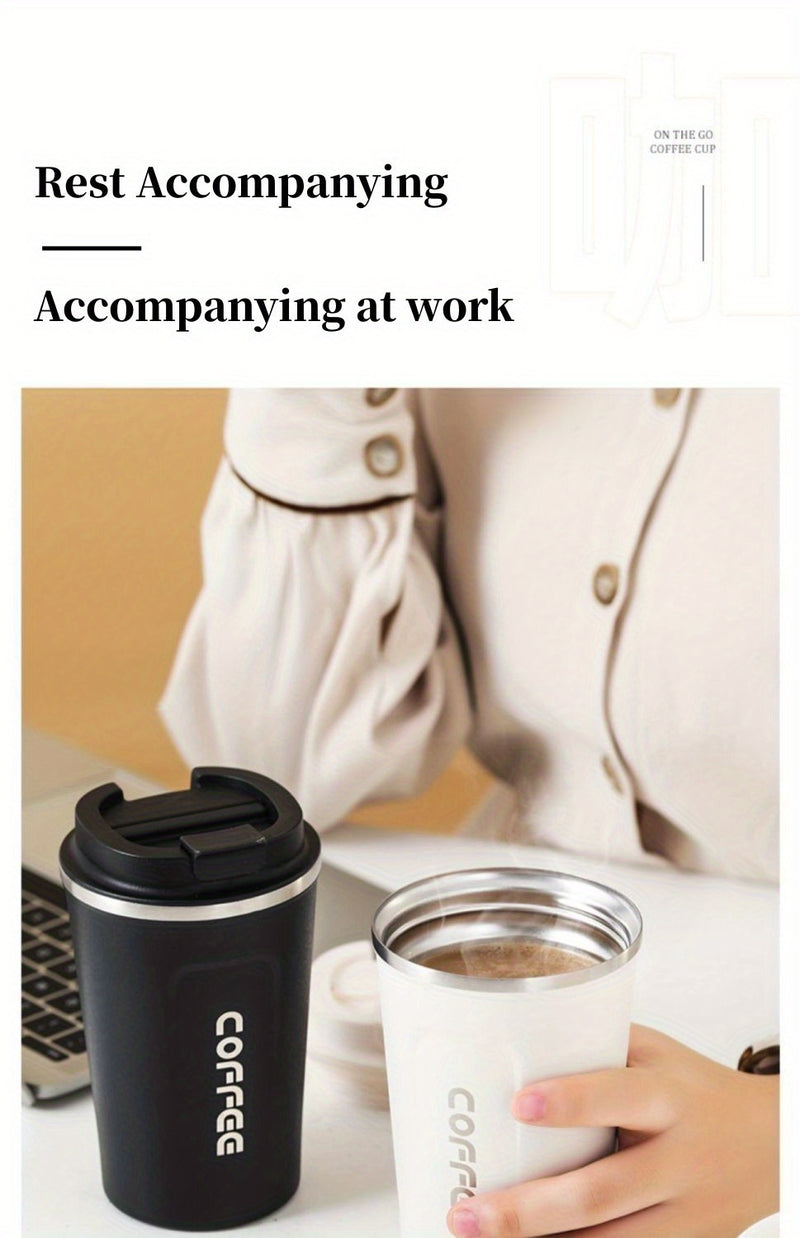 1pc Coffee Cup, Insulation And Cold Insulation Portable European High-end Exquisite Latte Cup For Men And Women, High-end Sense Portable Cup