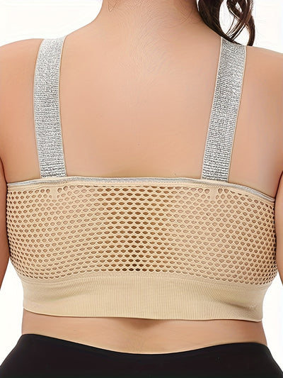 Middle Eastern Summer Thin Silvery Contrast High-End Bra Plus Size Breathable Women's Underwear Gathered Sports Lingerie with Extra Large Cups