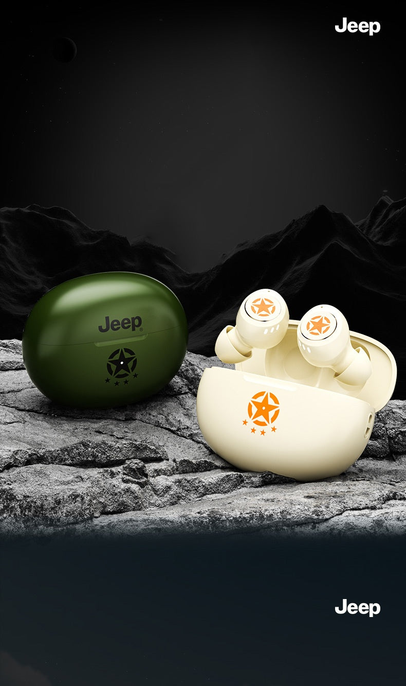 Jeep JP EW112 TWS Wireless Earbuds - Stereo Sound, HD Call Quality, Touch Control, Rechargeable Lithium Battery, USB Type-C Charging, Compatible with Cellphones, Ideal for Gaming & Music, Wireless Earbuds | Modern Earbuds | T