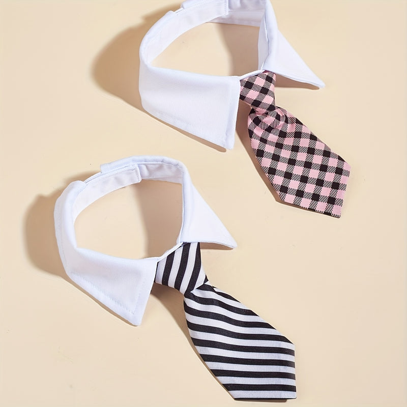 Stylish Adjustable Stripe Tie Pet Costume Necktie Collar for Dogs and Cats - Perfect Accessory for Fashionable Pets